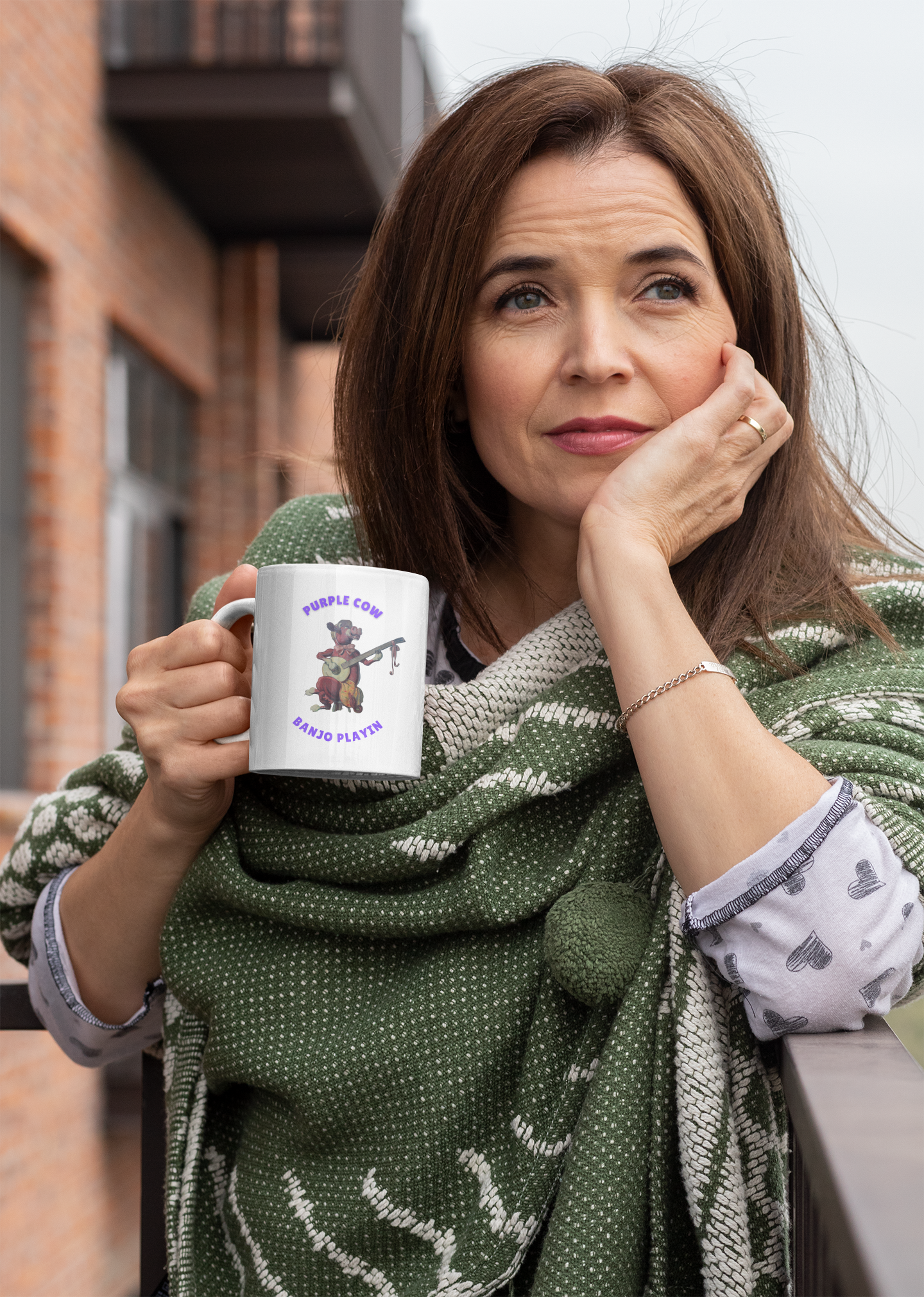 Purple Cow Banjo Mug 11oz coffee mug